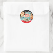 本当にレトロカップルウェディングシャワー ラウンドシール (バッグ)