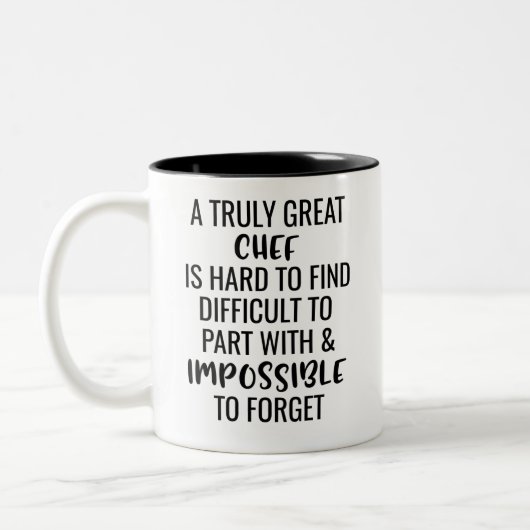 本当に偉大なシェフは~するのが難しい ツートーンマグカップ (左)