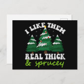 本当に分厚くてスプルースらしい面白いクリスマス ポストカード (正面/裏面)