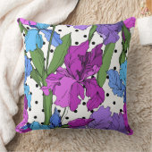 本当に可愛くて喜ばしいフローラ紫、緑、ドット クッション (ブランケット)