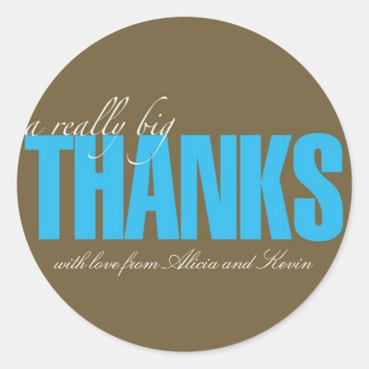 本当に大き感謝していいステッカー ラウンドシール (正面)