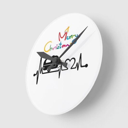 「本当に幸せなキャンパー」クリスマス時計 ラウンド壁時計 (傾斜)