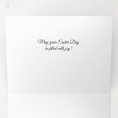 本当に復活された  白いユリのイースターカード 三つ折りクリスマスカード (内部最初)