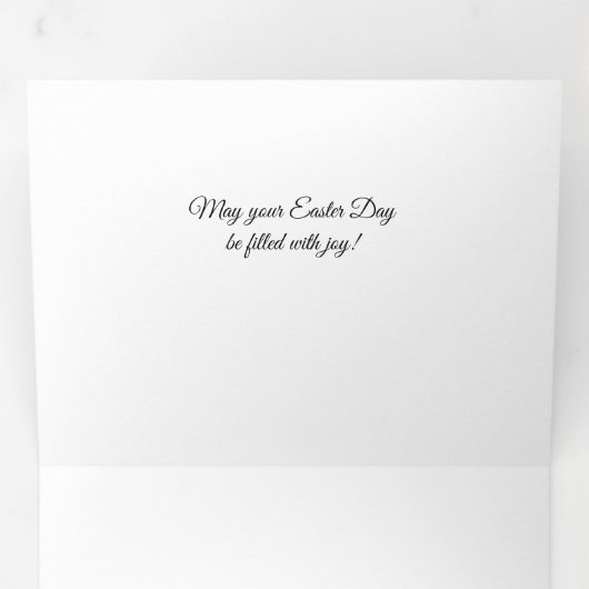 本当に復活された  白いユリのイースターカード 三つ折りクリスマスカード (内部最初)