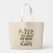 本当に必要なの?いっぱい植物育ててる人へのプレゼント ラージトートバッグ (裏面)