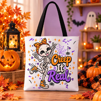 本当に怖いスケルトンのハロウィントートバッグ トートバッグ
