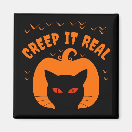 本当に怖いハロウィンにゃんこ マグネット (正面)