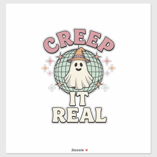 本当に怖い幽霊ディスコハロウィンTシャツデザイン_1 シール (シート)