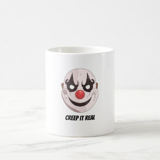 本当に怖い顔のピエロの仮面 ハロウィングラフィック コーヒーマグカップ