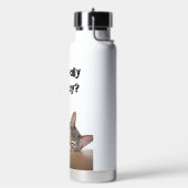 本当に月曜日か？アビシおもしろいニアキャットミーム ウォーターボトル (左面)