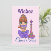 本当に来かわいいジェニー少女の人形ベビーシャワーを願う 招待状 (スタンド正面)