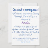 本当に来かわいいジェニー少女の人形ベビーシャワーを願う 招待状 (裏面)