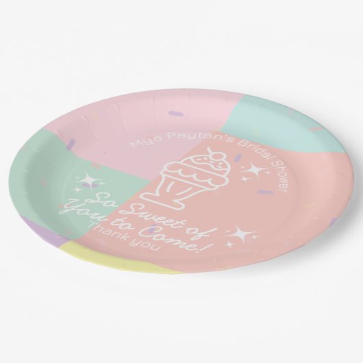 本当に楽しい来!レトロアイスクリームサンキュー ペーパープレート (アングル)