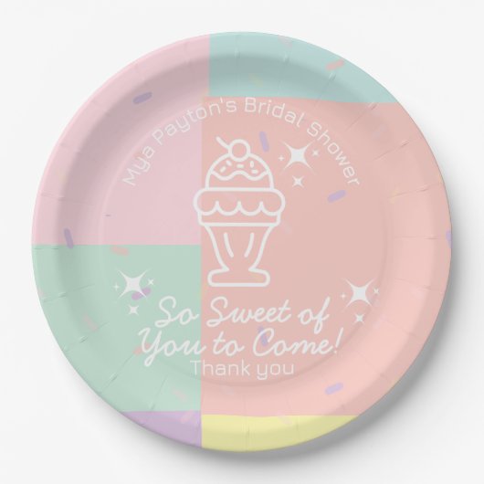 本当に楽しい来!レトロアイスクリームサンキュー ペーパープレート (正面)