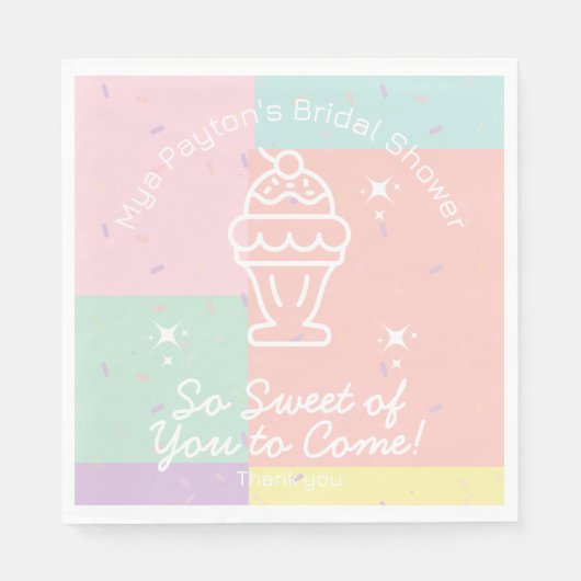 本当に楽しい来!レトロアイスクリーム スタンダードランチョンナプキン (正面)