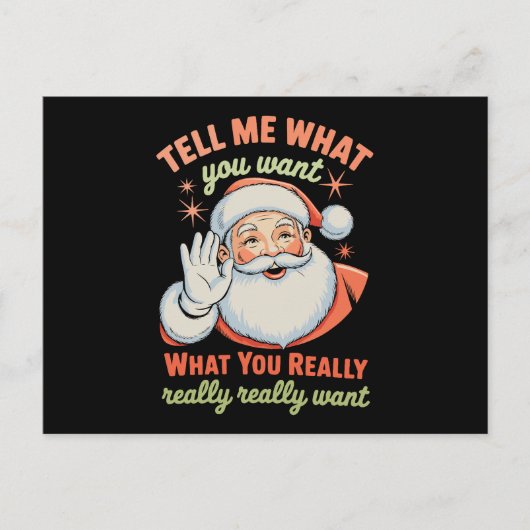 本当に欲しいものは何?クリスマス Xmas シーズンポストカード (正面)