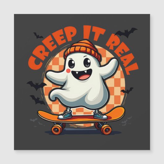 本当に気持ち悪い ハロウィン 幽霊 スケートボード (正面)