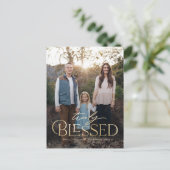 本当に祝福されたホリデー写真カードはがき シーズンポストカード (スタンド正面)