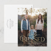 本当に祝福されたホリデー写真カードはがき シーズンポストカード (正面/裏面)
