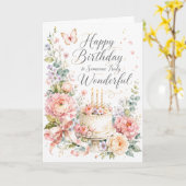 本当に素晴らしい人のお誕生日ケーキカー カード (黄色い花)