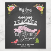 本当に素晴らしい先生感謝の週 ワインラベル (シングルラベル)