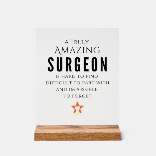 本当に素晴らしい外科医の感謝 アクリルサイン (正面)