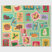 本当に素朴なレトロなクリスマスジンジャーブレッドの木 ラッピングペーパー (フラット)