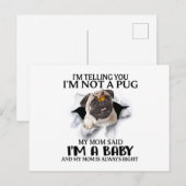 本当に言ってる、私はパグじゃない、ベイビーパグラバーなのよ ポストカード (正面/裏面)