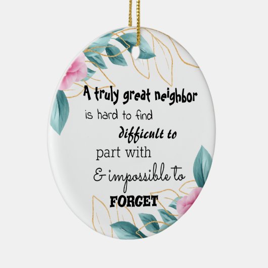 本当に隣人の送別素晴らしの贈り物 セラミックオーナメント (右)