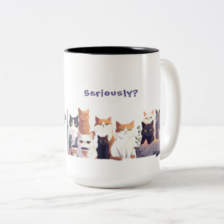 本当に？低エネルギーハイジャッジメント猫 ツートーンマグカップ