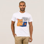 本当に？受信トレイを確認してください - 怒った猫のオフィスTシャツ Tシャツ (正面フル)