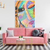 本当に？抽象芸術アクリルポートレートの女性 キャンバスプリント (インサイチュ (リビング))