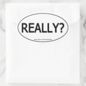 本当に（本当に？）オーバルステッカー 楕円形シール (バッグ)