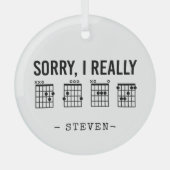 本当にDGAFギターコードおもしろいカスタム ガラスオーナメント (正面)