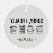 本当にDGAFギターコードおもしろいカスタム ガラスオーナメント (裏面)