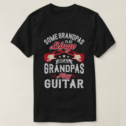 本当のおじいちゃんの中にはギターを弾く人もいる Tシャツ (デザイン正面)