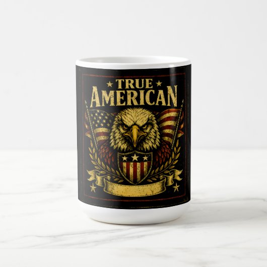 本当のアメリカ人 - 誇り高き愛国者 プライドを貫く コーヒーマグカップ (中央)