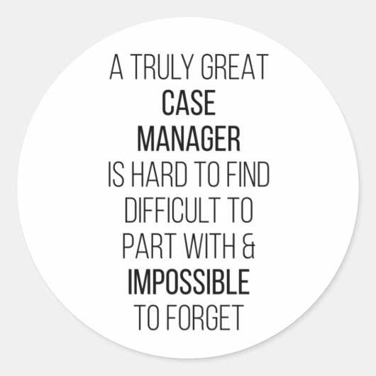 本当のケース素晴らしマネージャーは困難を見つける懸命である ラウンドシール (正面)