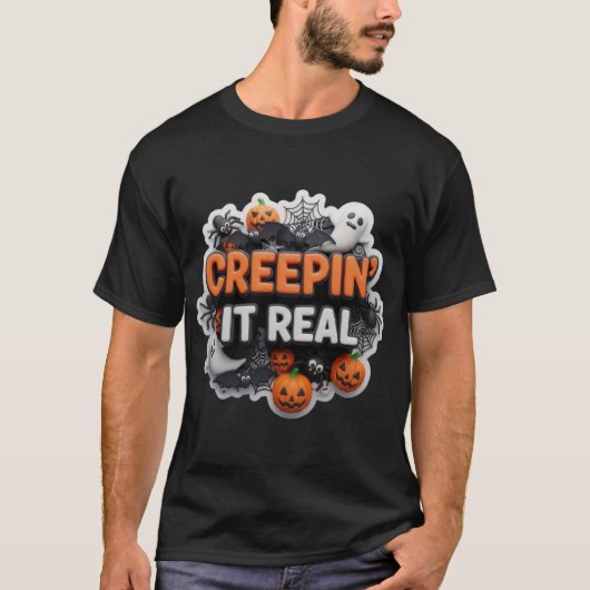 本当のハロウィンデザイン Tシャツ (正面)