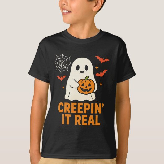 本当のハロウィーンアートのゴースト Tシャツ (正面)