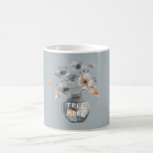 本当のブルークリーム花瓶 コーヒーマグカップ (中央)