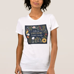 本当のラブストーリーが決して終えない秋ロマンスV Tシャツ