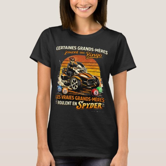 本当の偉大な祖母たちはスパイダーに乗る Tシャツ (正面)