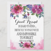 本当の友素晴らし人ありがとう感謝の贈り物 カード (正面)