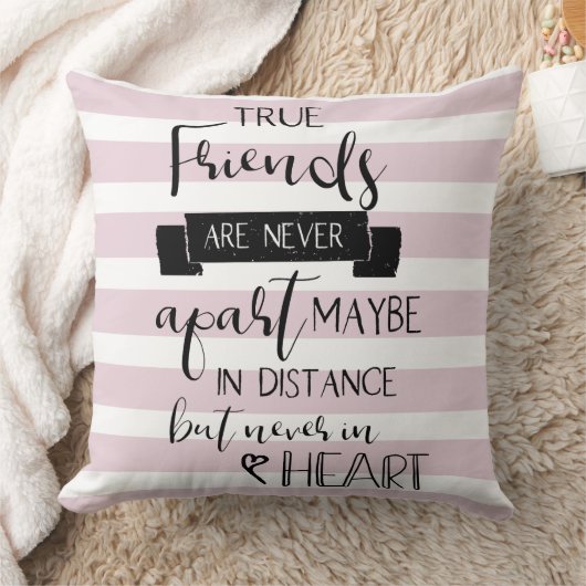 本当の友達は決してあなた恋しく思の引用文を離れない クッション (ブランケット)