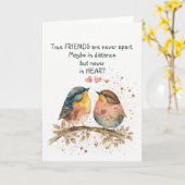 本当の友達は決して離れることはない。距離が離れることはあるかもしれないが、心と心の距離は永遠に近い。 カード (黄色い花)