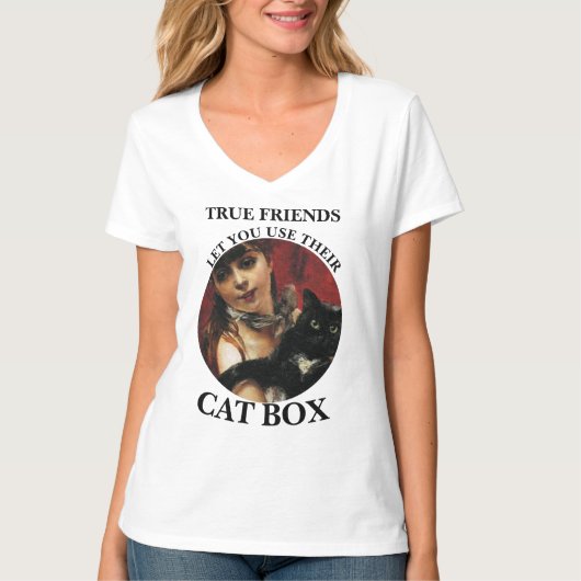 本当の友達は猫のトイレを借りてもいい HG Tシャツ (正面)