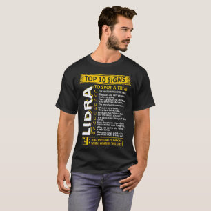 本当の天秤座の(占星術の)十二宮図のTシャツに斑点を付ける上10のシンボ Tシャツ