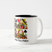本当の女の演劇のトランプのポーカー ツートーンマグカップ (正面右)