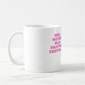 本当の女の演劇のファンタジーのフットボール コーヒーマグカップ (左)